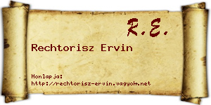 Rechtorisz Ervin névjegykártya